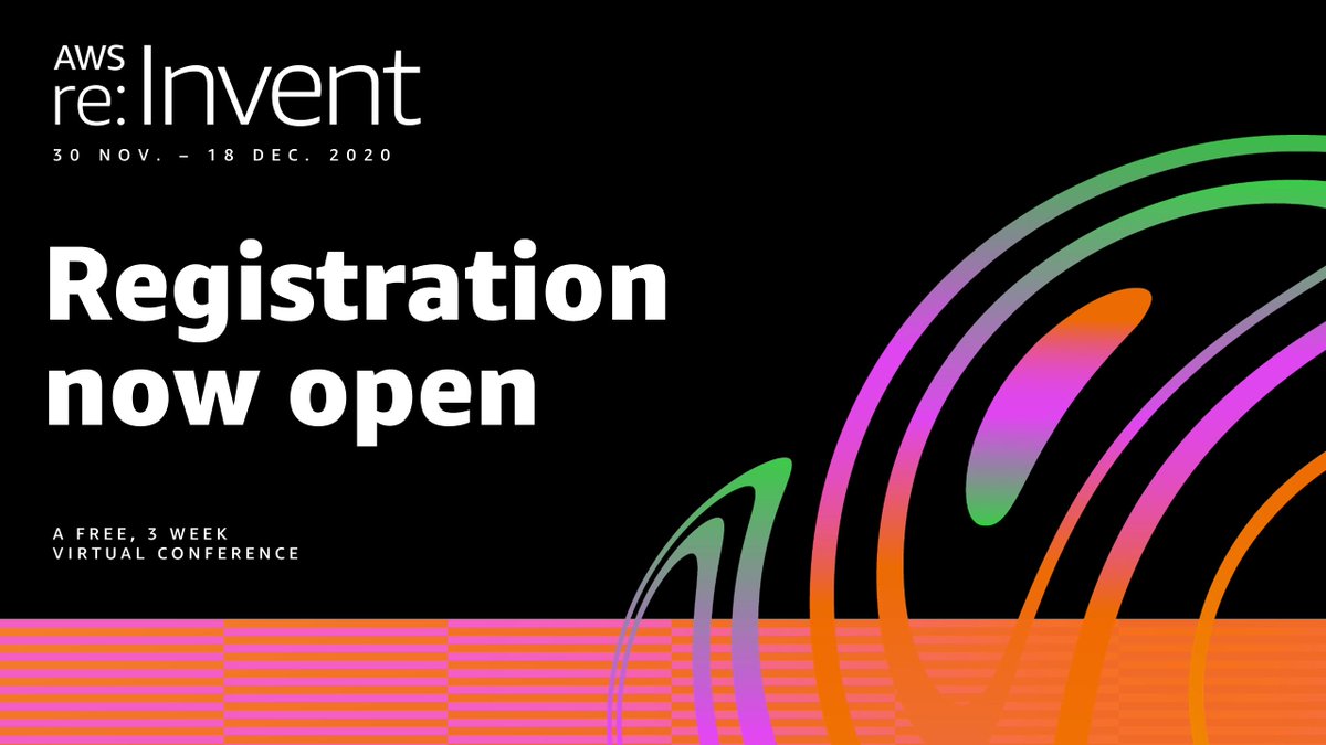 mshoebri's tweet photo. #reInvent is back. From Nov 30 to Dec 18,  join the world’s premier cloud learning event—all virtual, all free. ☁️ Register now! https://t.co/mUKcTSQT2b https://t.co/JUijrewD4m