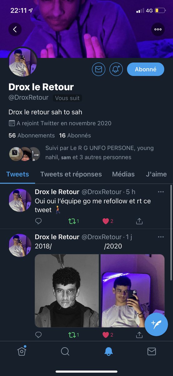 C’est mon nouveau compte go folllw @DroxRetour