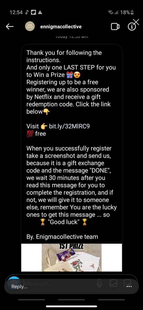 EnigmaCollectiv's tweet photo. this is a screenshot that one of our followers received from this account. If you come across this account please report it, we have reported it multiple times already - but we just want people to be aware until they can be stopped 💜 https://t.co/RZopSPsQoi