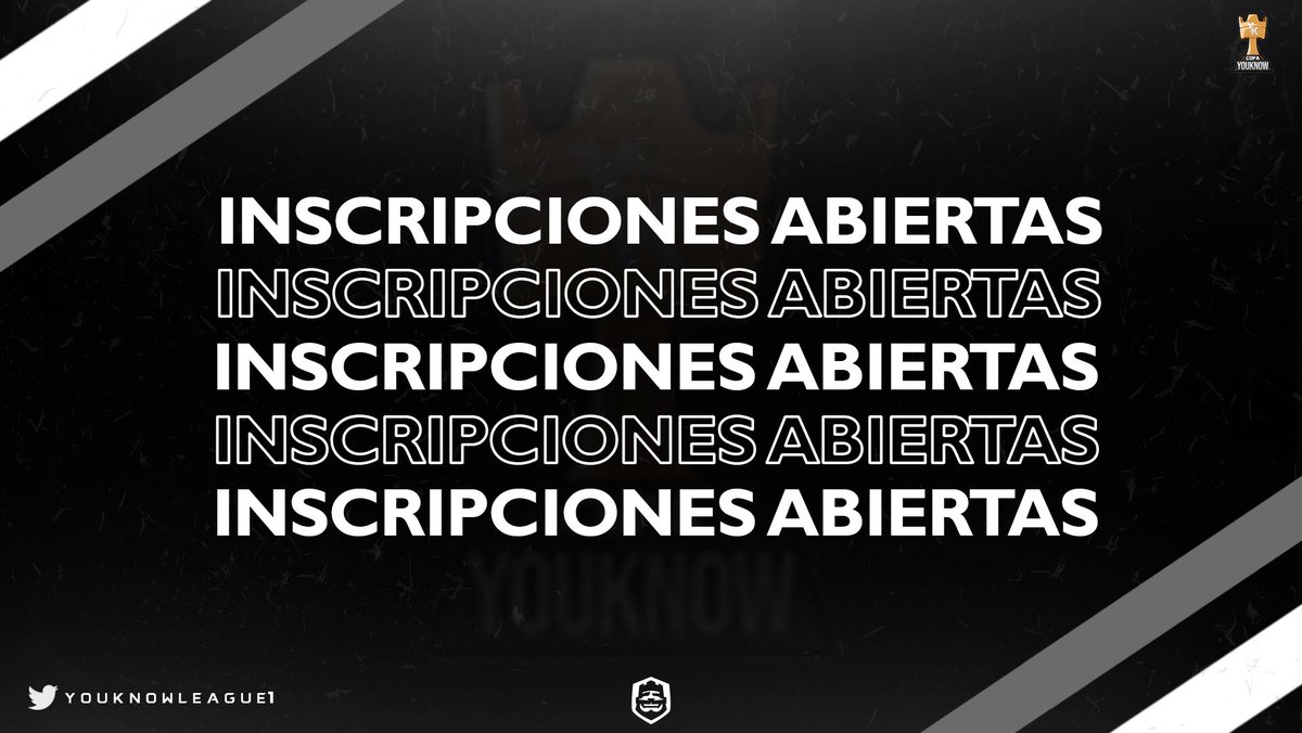 ¡Inscripciones Abiertas!

🌟• Tercera edición gratuita de la Copa YK v2 • 🌟

🔥 ¡Cupos ilimitados! 🔥

• Requisitos:
- Seguirnos.
- Dar RT a este tweet.
- Pedir 3 rts.

¡No te quedes afuera, pruebas al MD!