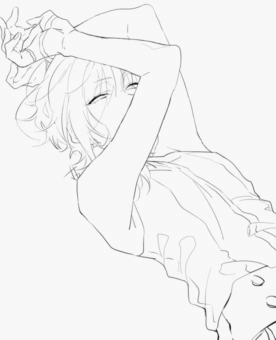 #皆さん線画と塗った後を見せてください くれび1枚絵がほぼほぼ無かった 