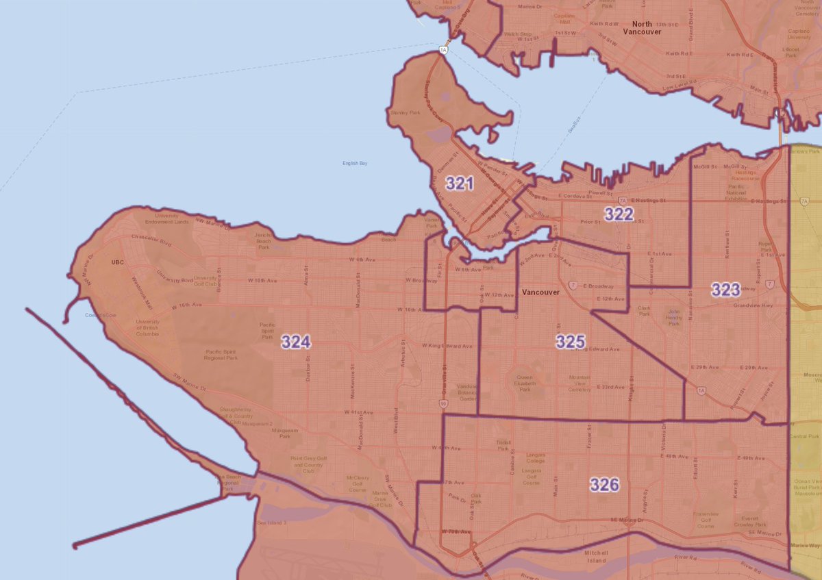 But back to Vancouver, and its six local health areas. They have weird names that are not publicized, and people sometimes ask me about their boundaries — so here they are.
