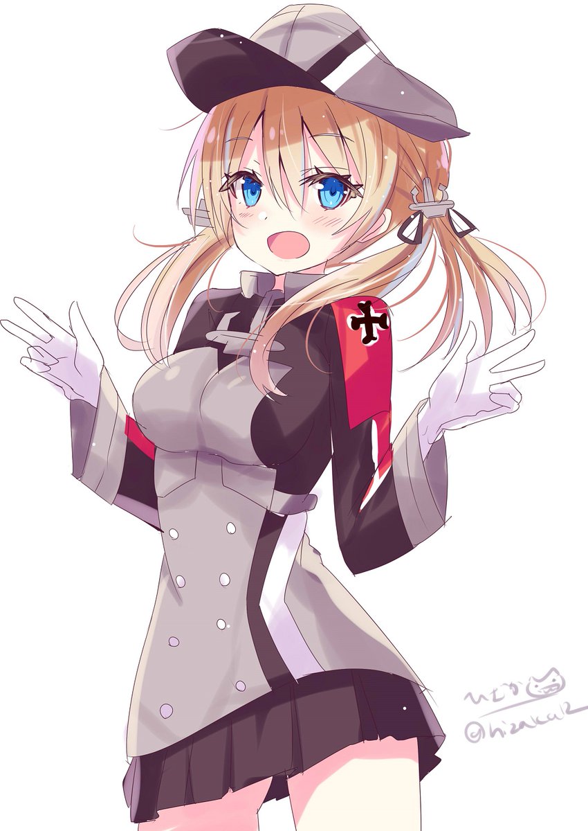 艦これ ダブルピースのプリンツ オイゲン 艦これ版深夜の真剣お絵描き60分一本勝負 ひざか コミケ１日目南み34bのイラスト