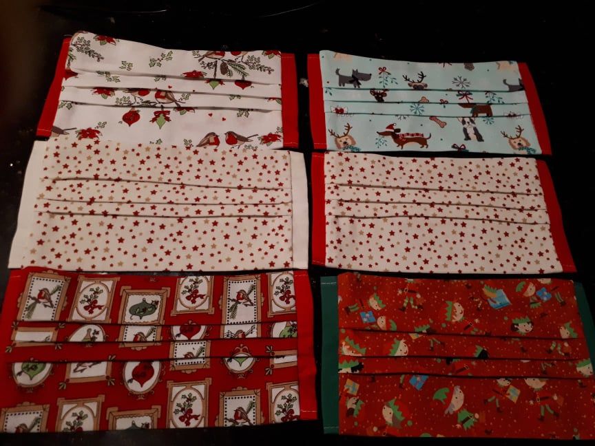 othermammysk's tweet photo. Lots of orders coming in for #festive masks this week. Order book is closing on Friday 20th November for these to ensure safe delivery :) #craftbizparty #wereallbusiness #bitethebiscuit https://t.co/Fq2vOG44Qy