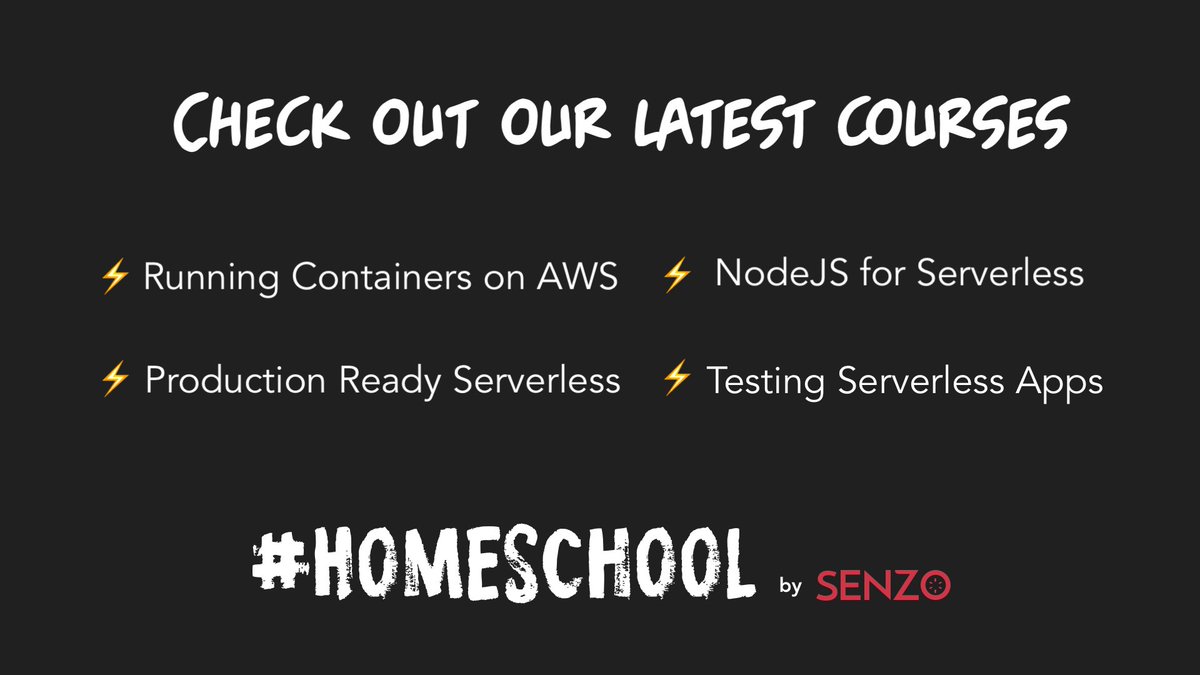 senzo_HQ's tweet photo. Homeschool offers:
- timeboxed video lessons
- direct teaching from recognised experts
- mentoring / Q&A via chat
- perpetual access to course materials
Get In touch for bespoke packages: https://t.co/BrbJl56mBv
#cloudnative #serverless #moderndeveloper https://t.co/Ox40Mg7EMa