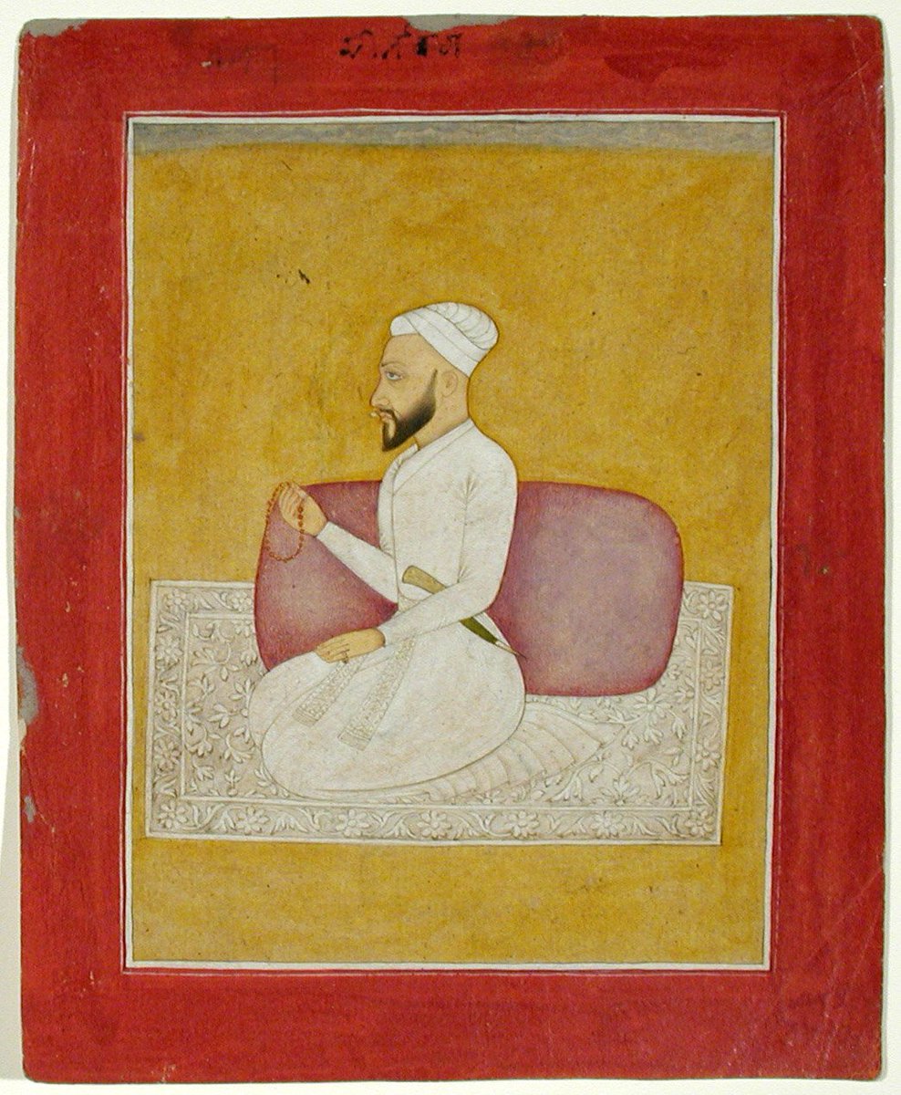 Adina Beg Khan, situated in Jalandhar, surrounded by Sikhs knew that the decrease in Sikh power and increase in Mughal power, ensured a decrease in his own authority and freedom.  Adina Beg, The San Diego Museum of Art