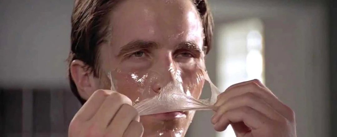 gabepardo's tweet photo. @bengreenfield I think that’s a strength for the volume of work and research you dissect. But I’m not gonna lie- everytime I hear your ( fill in the blank ) protocol, I’m reminded of the American Psyco scene when Patrick Bateman goes over his skincare regimen https://t.co/a6eqXrn3Zh