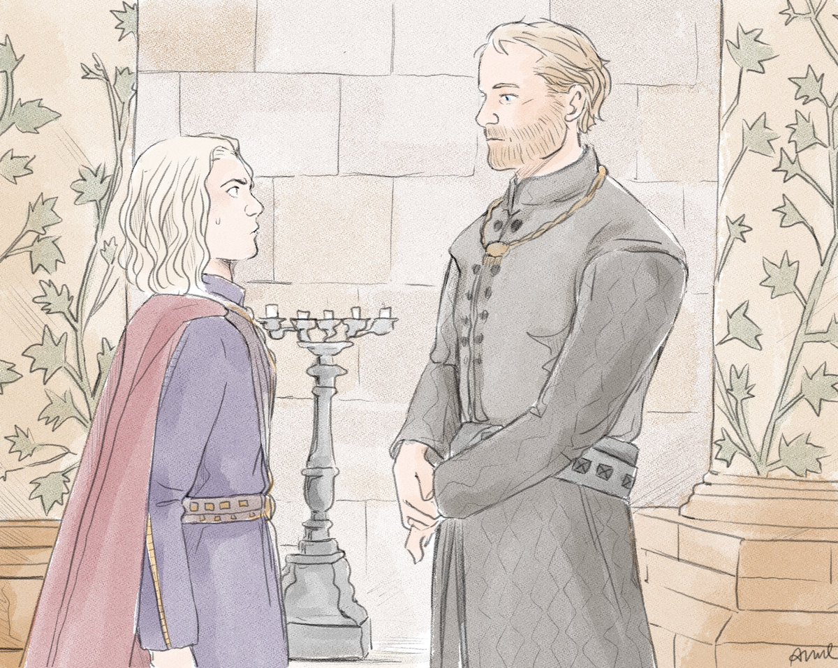 New chapter is up on the Jorah/Dany arranged marriage fic 💞 - archiveofourown.org/works/26950990… - in which Daenerys has the pleasure of witnessing the Bear casually own her awful brothers 😂 (and with my fave 🐻 vs 🐍 moment immortalized by the ever talented <a href="/salzrand/">アンネ</a> 😍❤️) #Jorleesi