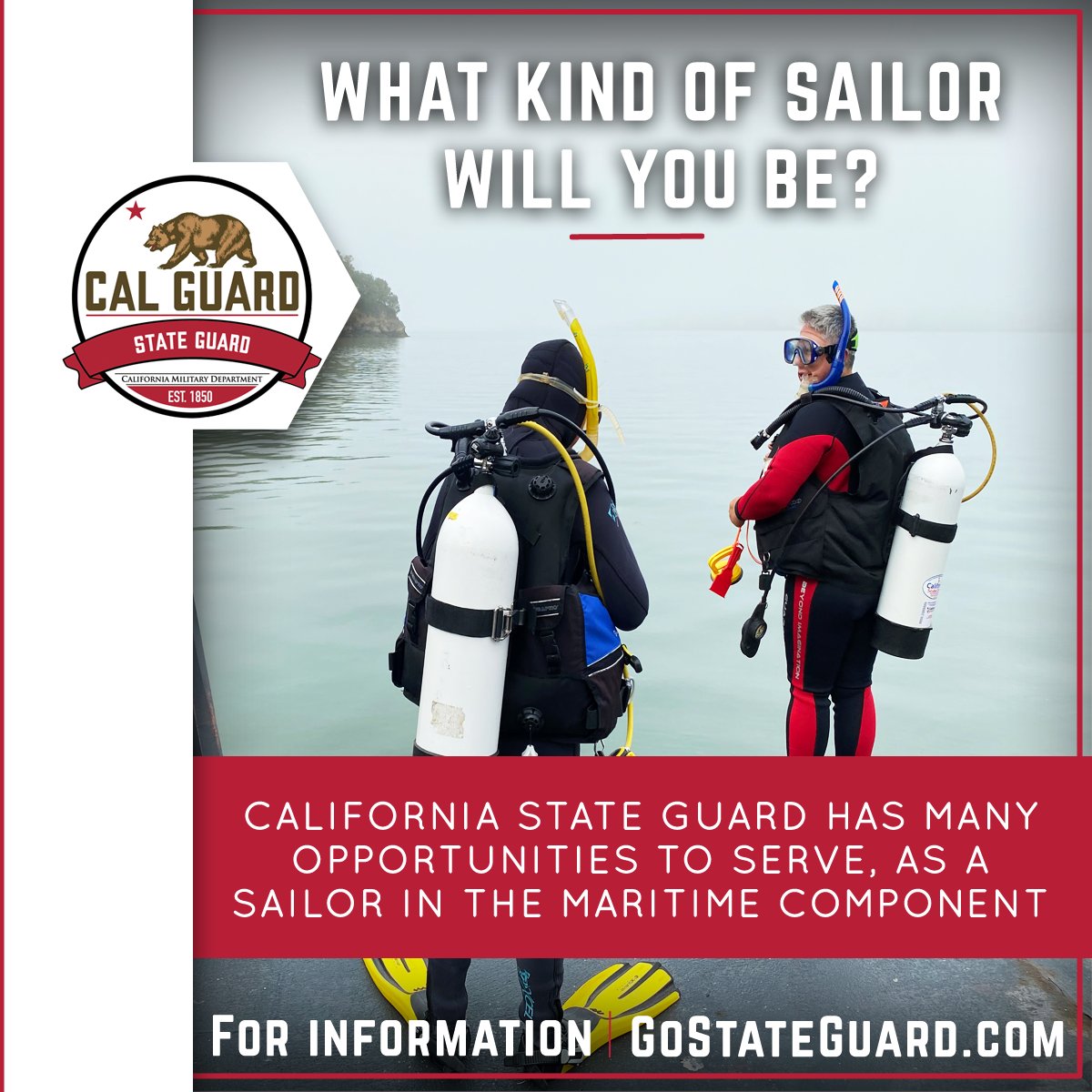 CaStateGuard's tweet photo. Join the CSG Maritime Component & help keep Californians safe! Tag someone you know, or learn more at https://t.co/tTz8eZoBMS
.
.
Are you #ReadyToRespond #maritime #navy #marines #coastguard #military #stateguard #California #CSG #sailor #SCUBA #diving #scubadiving #ocean https://t.co/hFSDUtNm50
