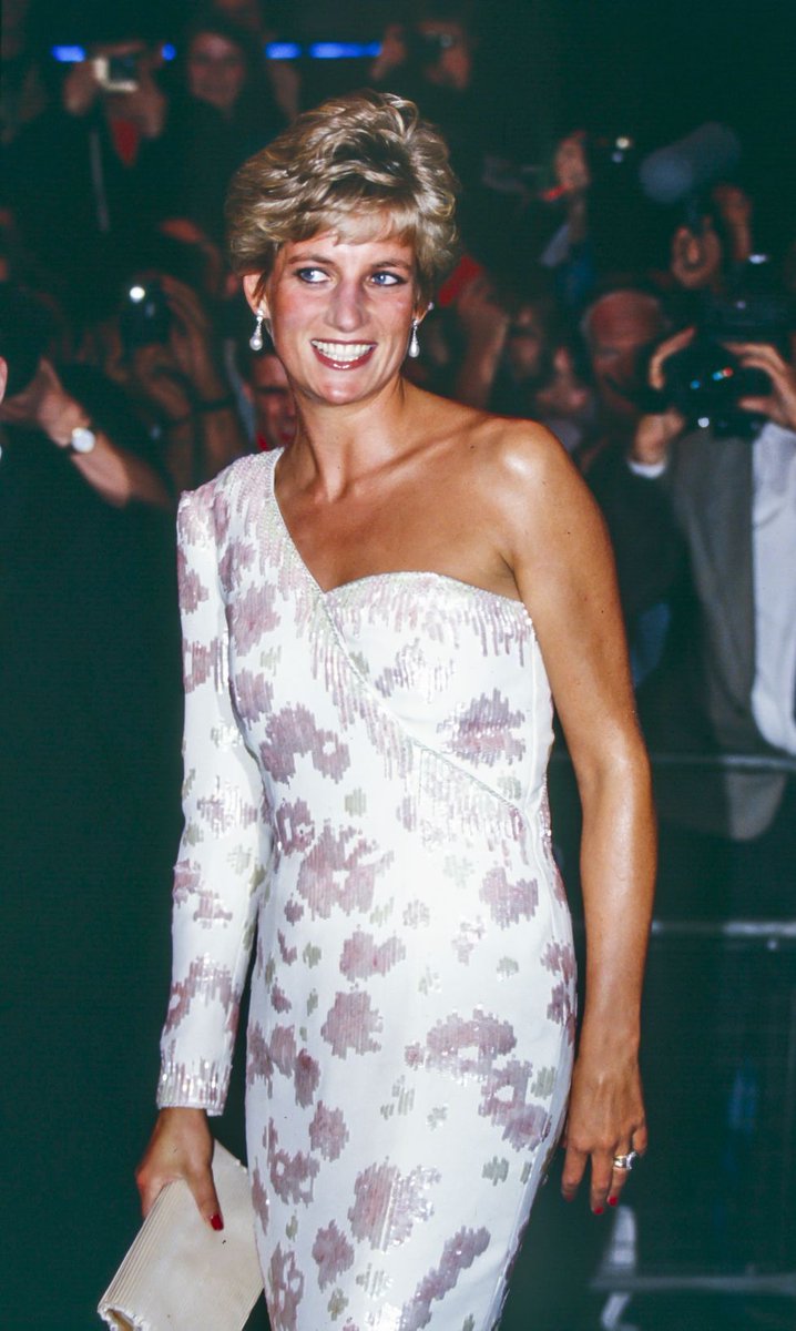 The famous one-shouldered Catherine Walker from 1991—much later than it’s shown here, about 1987
