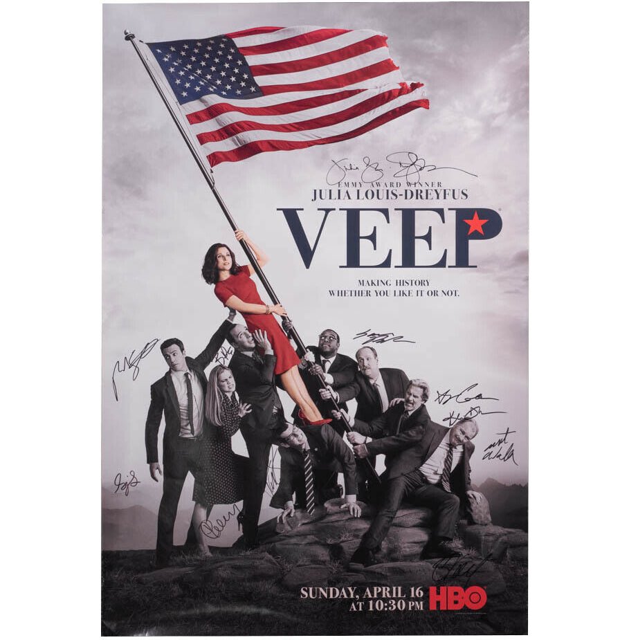 DavidHMandel's tweet photo. Here’s your chance to add @veephbo #autographedposter to your collection! Proceeds benefit @HomesForOurTrps, bid now to help injured Veterans: https://t.co/ZjzwBxiZDG #homesforourtroops #veep https://t.co/xgaONZXJpv