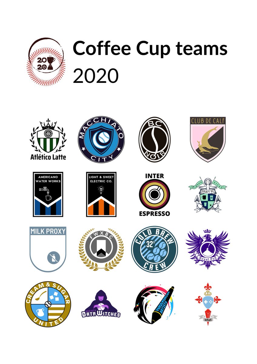 betaraycarrie's tweet photo. With Real Game Band included, here's the full line up for Coffee Cup 2020. Shout out to @SIBROfficial
 and @PDMN_Artists for their fantastic logos #Blaseball https://t.co/yWZXjXVKWA