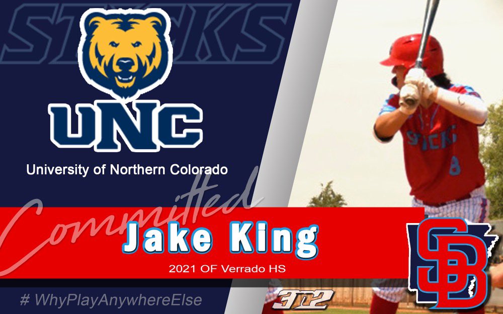 JakeKing_08's tweet photo. I'm excited to announce my commitment to play D1 baseball at the University of Northern Colorado! I'd like to thank my family, teammates and coaches for their love and support. 
@PatJolley  @Brewsterc29 @AR_Sticks @SticksSouthwest   @PerfectGameUSA @JBrownPG @3N2Sports https://t.co/PP3N3lGMv0