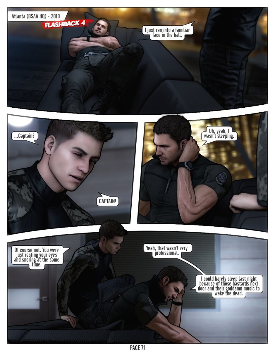 LitoPerezito's tweet photo. (1/2) The first time they kissed. #chrisredfield #piersnivans #rebeccachambers #nivanfield #residentevil https://t.co/9LcBs4IsJJ