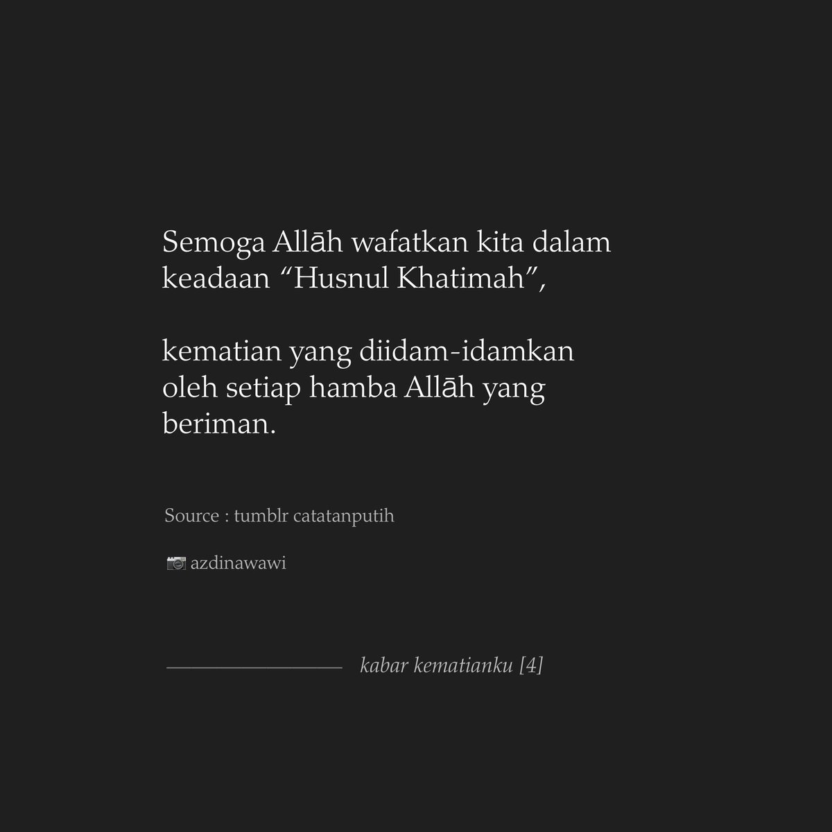 Bila sampai kepadamu kabar kematianku...