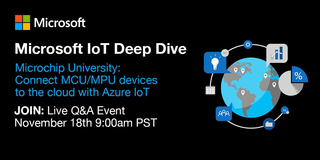 MicrochipTech's tweet image. Wondering how to connect our MCU/MPU devices to the cloud w/ #AzureIoT? Join a free, interactive @AltaOhms and Microchip Q&amp;amp;A to explore solutions and get your questions answered. Get the invite today. bit.ly/3iXsR5e #IoTDevs #MSIoT #DeepDive