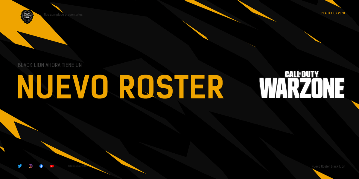 BLACK LION ha caído en WARZONE y seremos los conquistadores. 🦁🦁🦁

¿Estas listo para lo que se acerca? Síguenos en nuestras redes sociales y descubre quieres serán los elegidos.

Prepárate, porque se acerca algo Increíble.

#BETHEBEST #BETHELION