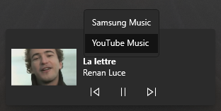 You can also control media from there. For example, I was listening to music and I can: play, pause, skip, go back right from the app. I can also see my battery (which is not super relevant, let's face it). Now, there is also universal copy pasting. Let's say I copy something...