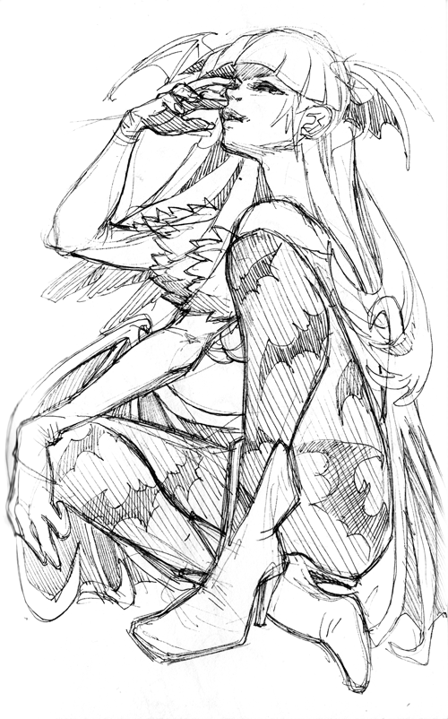 ?Still can't believe my Morrigan with kicks blew up like that! For the current and new people following my work- Here's a #darkstalkers #sketchdump I never posted on twitter. #MorriganAensland