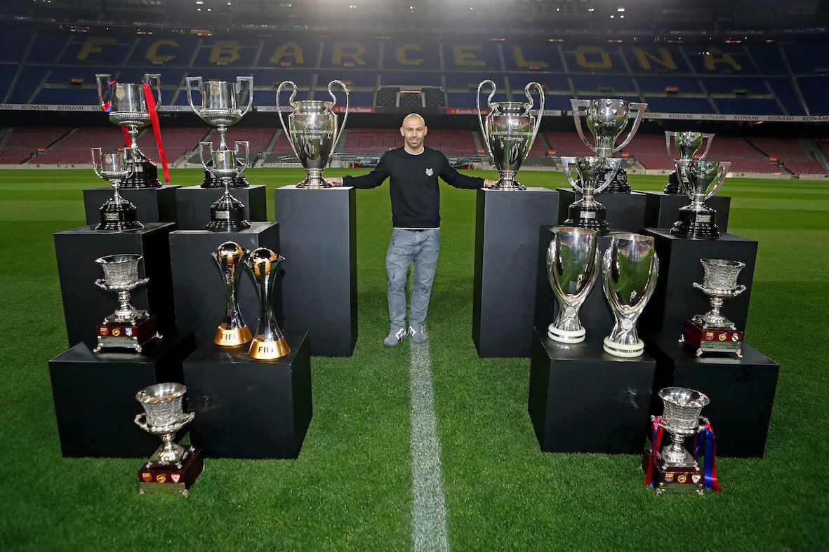 FCBarcelona's tweet photo. Thanks for the legacy you have left in the world of football, and especially at Barça, @Mascherano. You will always be one of us. 💙❤️ https://t.co/u0CcWsYpoS