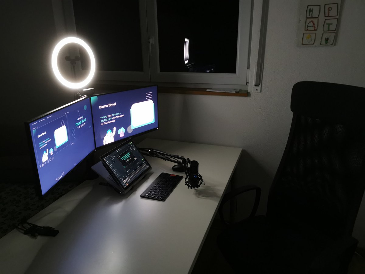 tobiasfenster's tweet photo. Fun weeks ahead, starting with #coding4bc hackathon and then #bctechtalk. As the latter is prerecorded, I've recorded today. My first public session on #terraform, so that was interesting 🙂 If you haven't joined the events, do so: https://t.co/QRFjmwZQx2, https://t.co/jOy6ujLcfR https://t.co/KYMSzrsVhR
