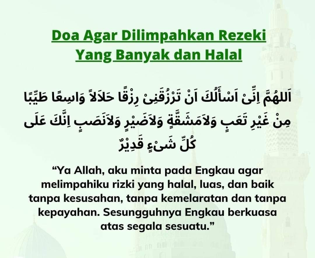 Doa mohon rezeki yang halal.