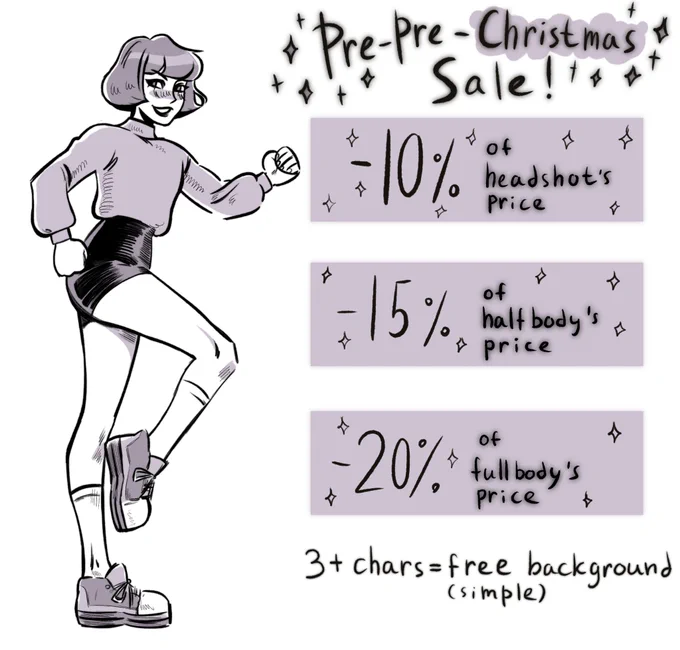 So what if... ? you wanted to commission some art..? maybe for Christmas....?and I had a sale for a few weeks? ? Haha just kidding.... unless? ??
RTs are very appreciated and would add a free sketch for any commission! https://t.co/0mln9uM18j 