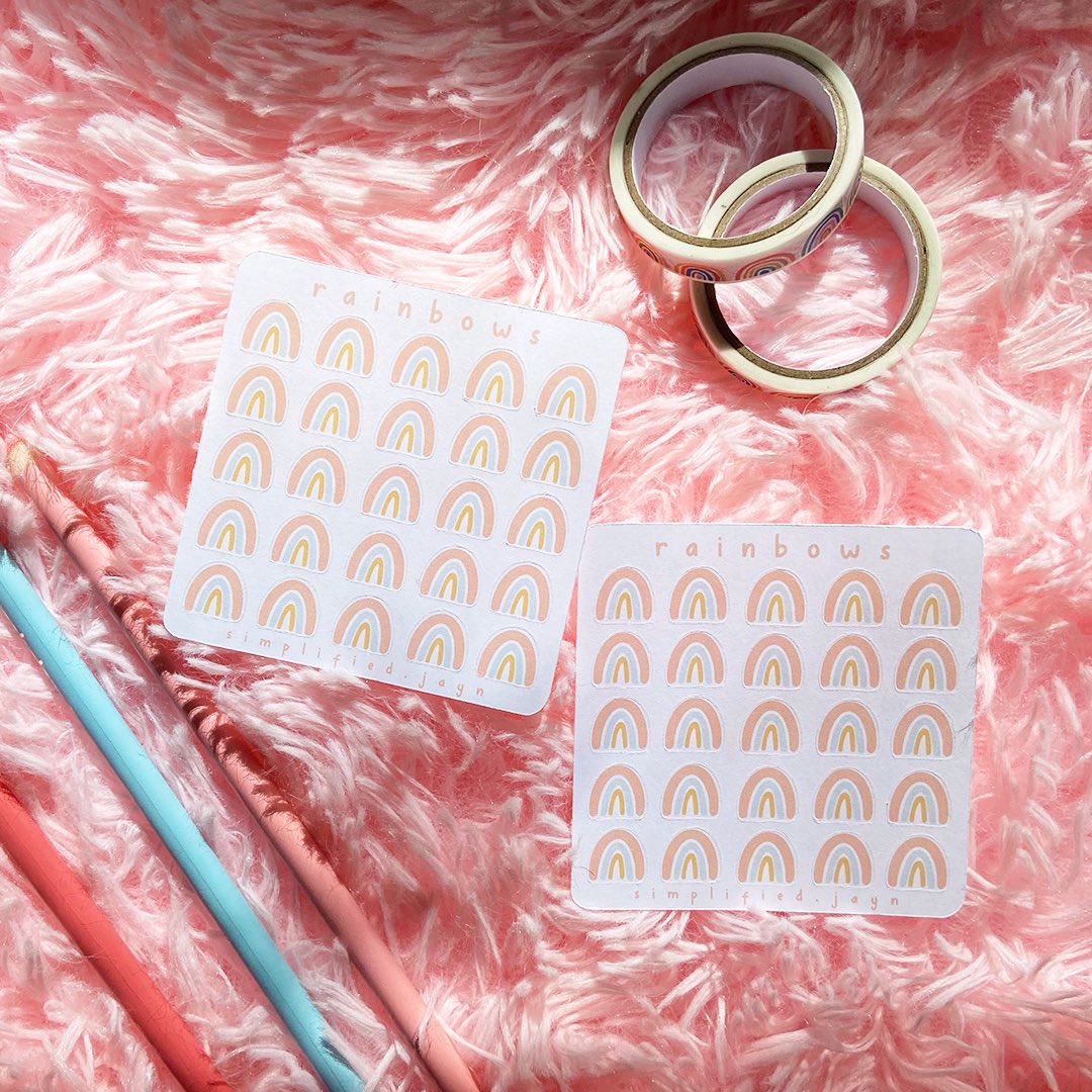 simplifiedjayn's tweet photo. Pastel rainbow stickers 🌈 https://t.co/eedvpQM7V1