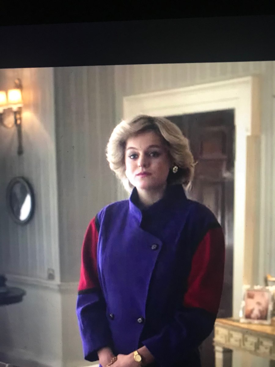 Bit of a funky coat for her... she did like this color combination... but again, early 90s, not late 80s when she was still trying to make her marriage work. But while I have you, one of my favorite coats, from Christmas 1981