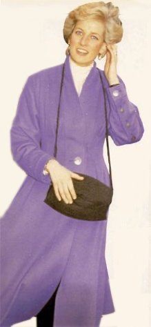 Bit of a funky coat for her... she did like this color combination... but again, early 90s, not late 80s when she was still trying to make her marriage work. But while I have you, one of my favorite coats, from Christmas 1981