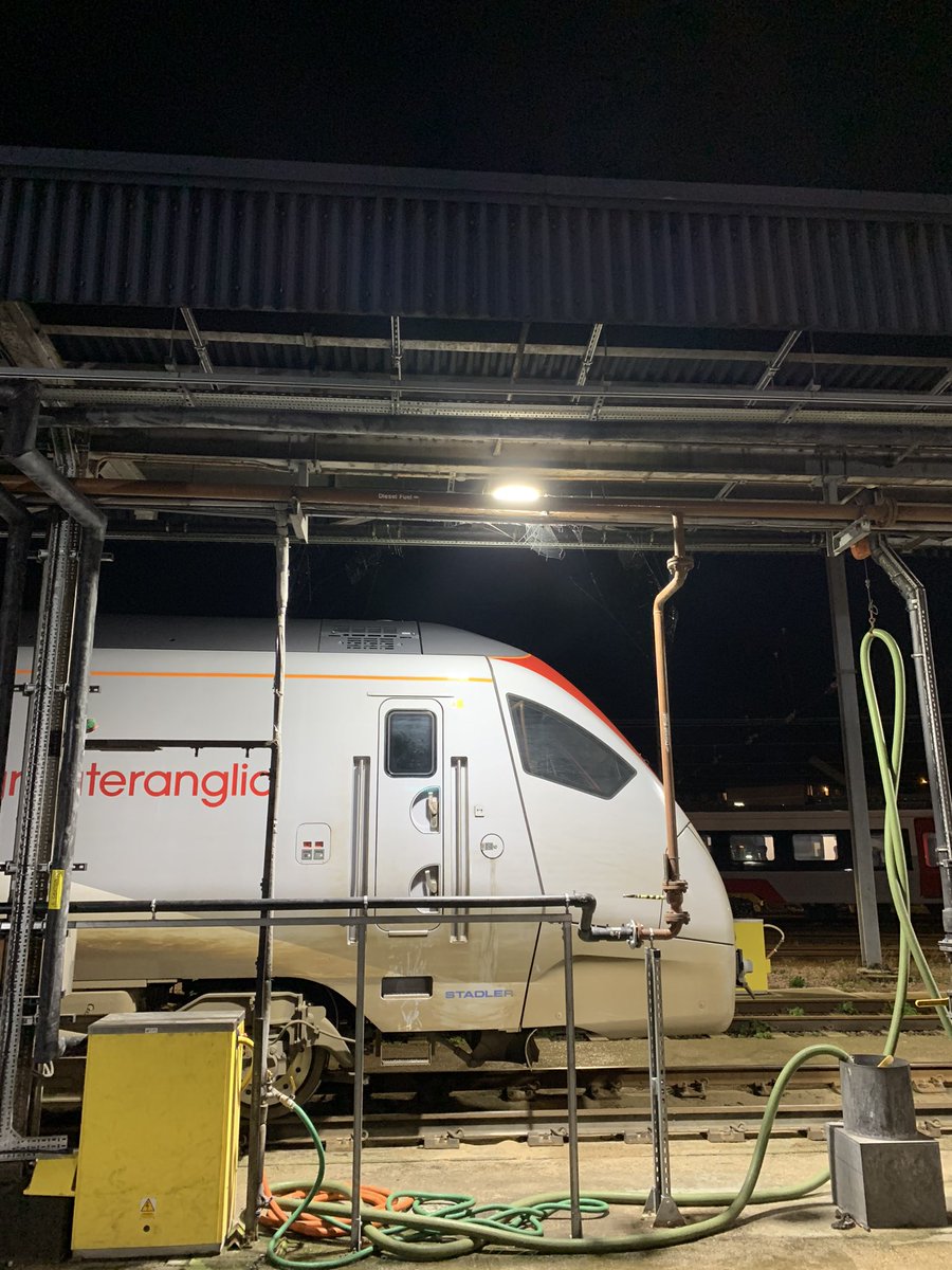 Stand by your beds! Or you lot can get in them  Next train is ready. It’s come back empty from Lowestoft, needs fuelling and an inspection so will be going into one of the sheds once it’s refuelled  #NightShift