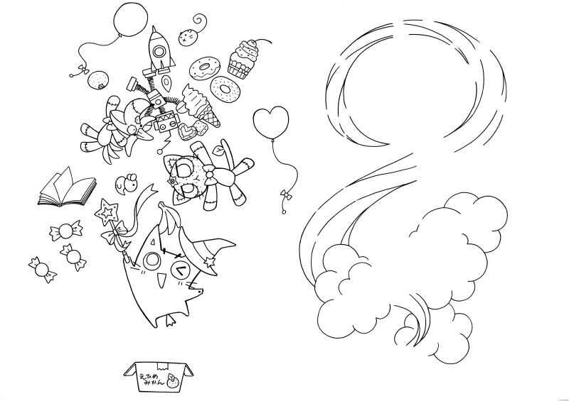 きむらひろき 画業30周年 皆さん線画と塗った後を見せてください 先月の Skeb ご依頼の アナログ で バラバラに描いた線画を取り込んで組み合わせて塗ります ミカンネコ日和