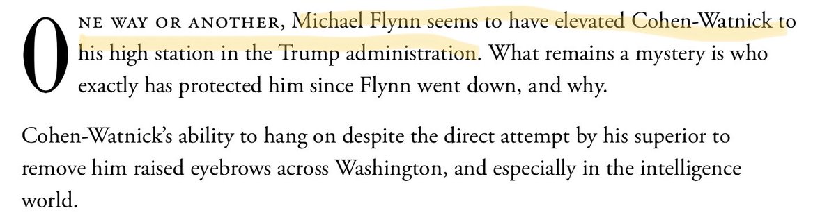 Here are a few excerpts from Atlantic in 2017 about how he got started.TL;DR:⁃Ezra was at DIA with MIKE FLYNN; at the “Farm” with MATT FLYNN⁃Michael Flynn protected him at DIA⁃Ezra/DIA hates CIA and vice versa (important)⁃Flynn gets him the job at NSC