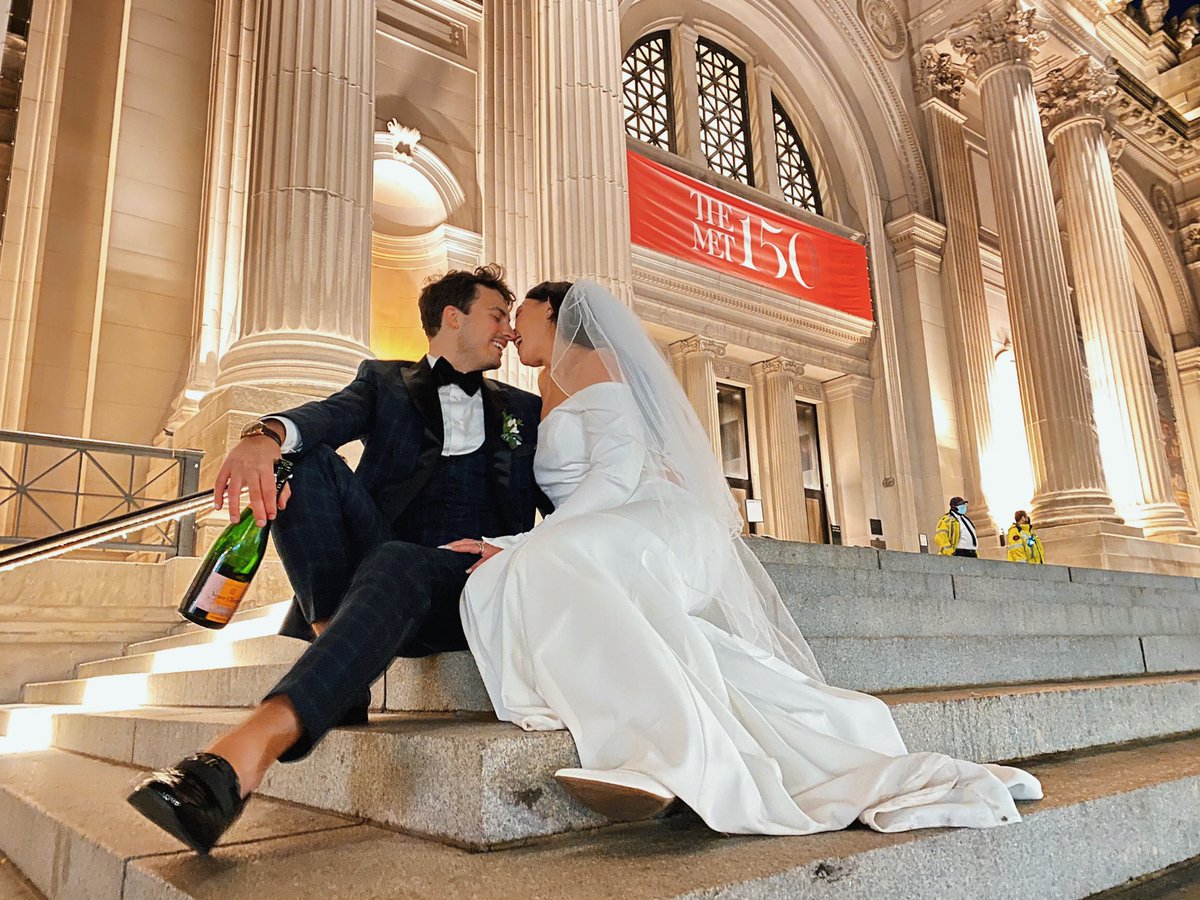 briancrowley's tweet photo. when life hands you a #pandemic, make your own #metgala 🍾

i just married my best friend!!! #thebaecollection #the2020experience 📸: @paulmorejon 

https://t.co/FLZ8w5oU29 https://t.co/4R3WkweDFV