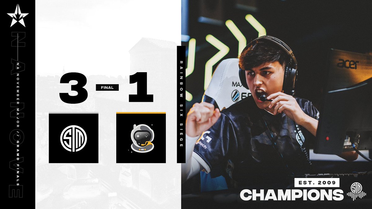 tsmreport's tweet photo. NORTH AMERICA SIX MAJOR CHAMPS!!! We complete the comeback on Villa and take home the #SixMajor trophy! GGWP SSG #TSMWIN https://t.co/oZl6hL2DWZ