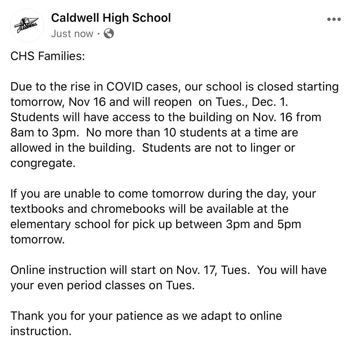 school_caldwell's tweet photo. https://t.co/BmQwdl4nDb