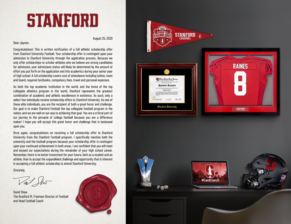 jayysonraines's tweet image. Very blessed to be admitted to Stanford University! 🌲 🌲#CardClass21