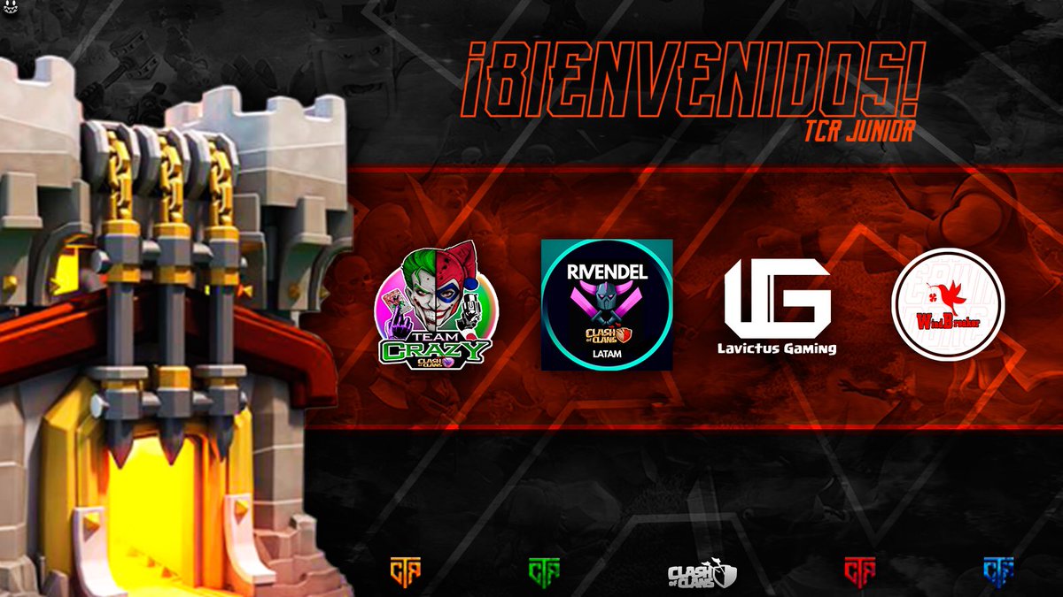 TorneoCRC's tweet photo. 🟠 TCR | Junior 🟠 

🔥 Ahora es el turno de presentar a los clanes que participarán en nuestra cuarta división: @TeamCrazy777 @mr_protozoo #Rivendel #WindBreaker es un placer contar con ustedes en esta tercera edición. 🔥 

#TCR3 🇨🇷 #ClashOfClans https://t.co/w59VN5VrH3