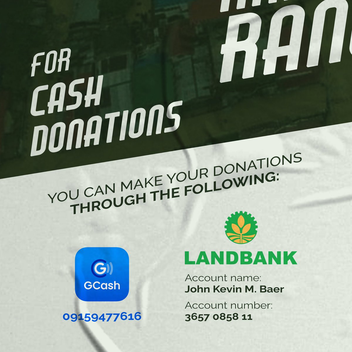SLSUIIEESC's tweet photo. For the affected students of Southern Luzon State University (Polilio, Tagkawayan, Infanta, Catanuan) QUEZON PROVINCE that are greatly posh by the Typhoon Ulysses.

ACCOUNT DETAILS:
For Cash Donations GCASH and Landbank

Gcash Account
0915 947 7616 https://t.co/bB1defWt6W