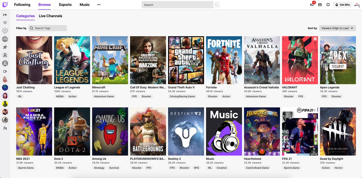8/ Take a look at various screenshots of Twitch’s top streams over the course of console launch week. The top titles mostly look like the rest of 2020, and even the new titles may not necessarily be played on a next gen console.