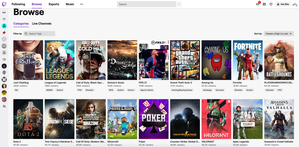 8/ Take a look at various screenshots of Twitch’s top streams over the course of console launch week. The top titles mostly look like the rest of 2020, and even the new titles may not necessarily be played on a next gen console.