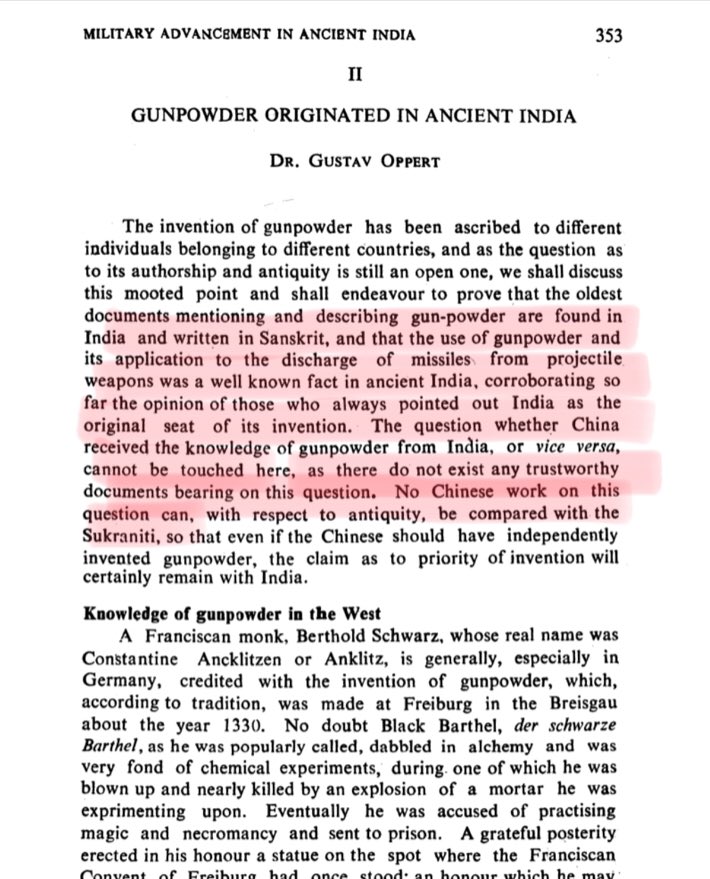 7/n Dr. Gustav Oppert has done extensive research & is considered an authority on the subject.According to Dr. Sukraniti goes older than any Chinese description of Gunpowder.  @D_Roopa_IPS maybe you may like to read full book here  https://books.google.co.in/books?id=BAJWtdJwAYYC&pg=PA353&hl=en#v=onepage&q&f=true