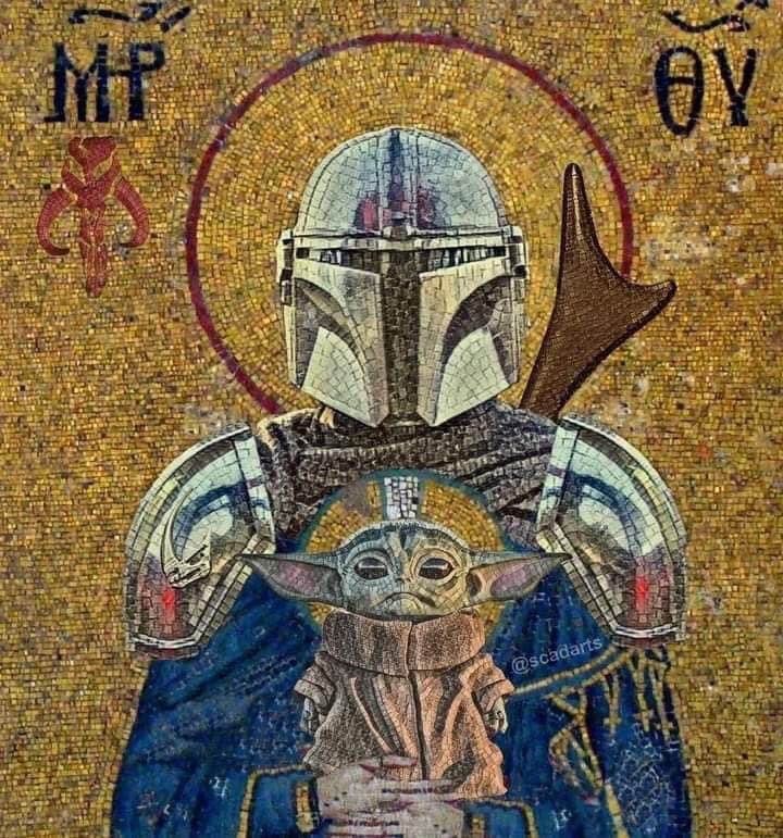 SombradeImperio's tweet photo. 😍😍 San Mandalorian y el Bebé Yoda. Lo mejor actualmente de Star Wars #Mandalorian #TheChild #ThisIsTheWay https://t.co/Qcm33iJKmu