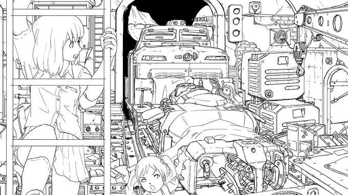 昔の絵から
 #皆さん線画と塗った後を見せてください 
