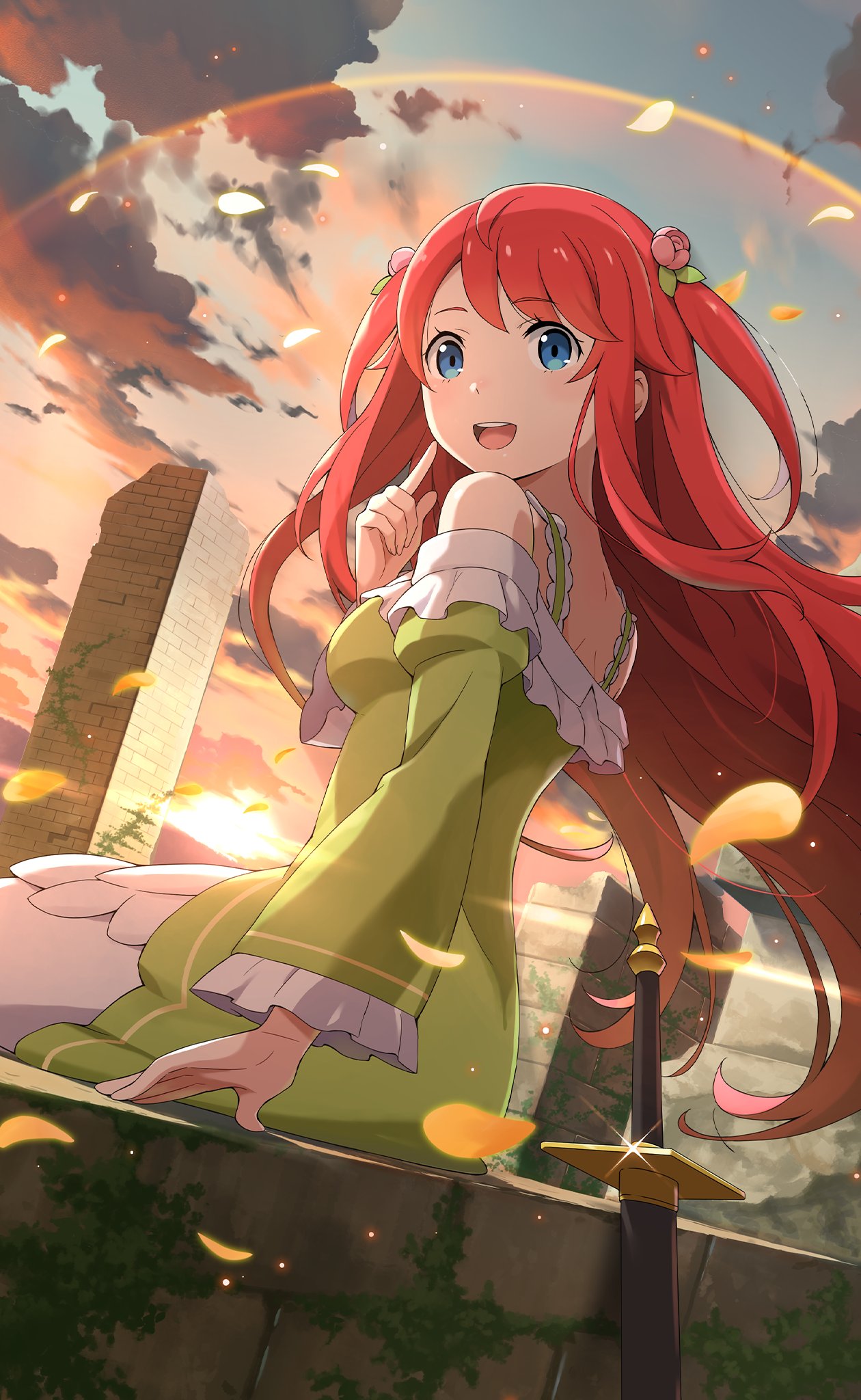 Re ゼロから始める異世界生活 Lost In Memories リゼロス 公式 ルグニカ王国伝令局より キャライラスト公開 赤毛に青い瞳を持つ 美しい容姿の女性 テレシア 剣聖 でありながら戦いを嫌い 花を愛でることを好んだ 花畑で若き日の