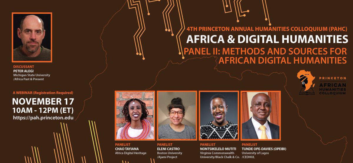 We'll be speaking on sources and methods that have been developed in the process of adapting digital humanities in the study of Africa and how they have – and can be – used in multi/interdisciplinary ways.