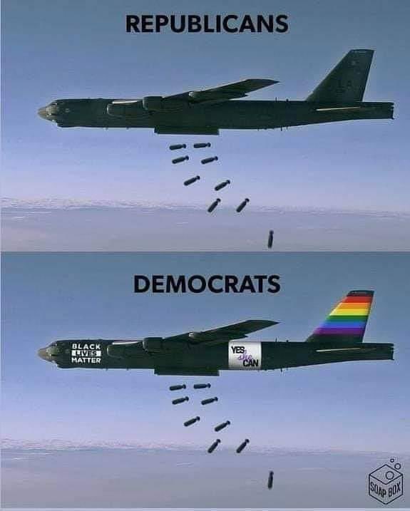 Secular Talk on Twitter: Can somebody please tweet me that meme where  one fighter jet says republican and the other says democrat and they're  both bombing but the democrat one has a