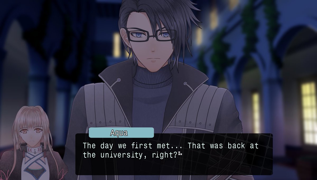 AstraThalia's tweet photo. I haven't posted in a while, but I'm still working quietly on my projects from time to time, usually editing and revising scenes. Recently, I've been trying different GUI out, and I really like the idea of moving the textbox around. #indiegamedev #vndev #renpy https://t.co/NXKzJqBXtU