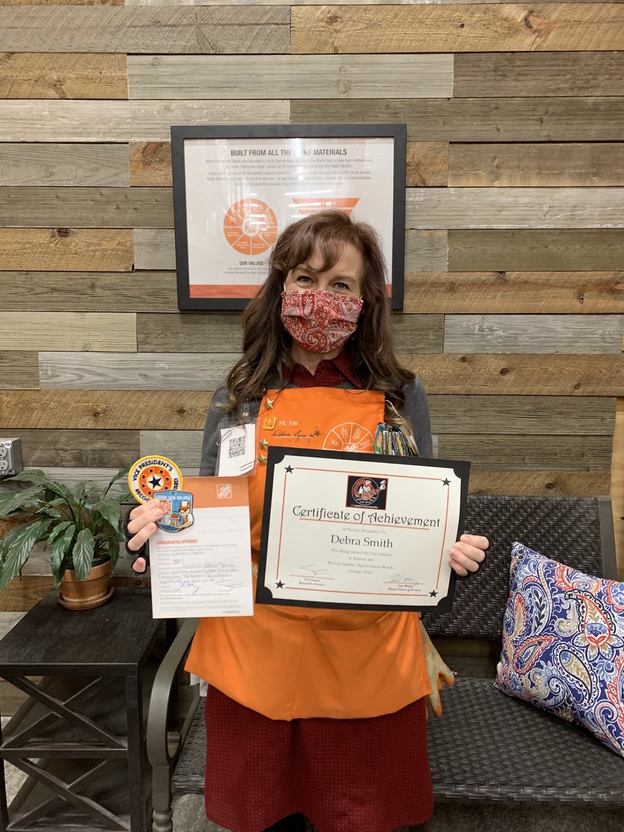 Top Cashier in D61 for the month of October during CAM!  Fantastic job Debbie!! #THD2817