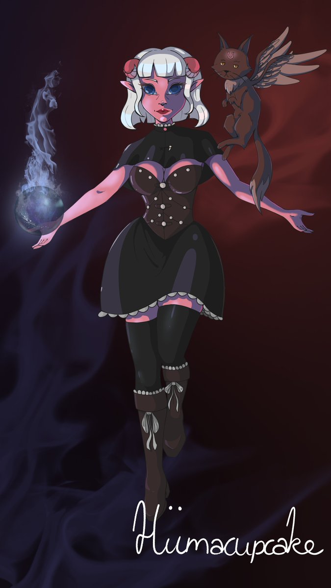 Hiimacupcake's tweet photo. Sareena Starfellow - OC for d&amp;d - warlock, sorcerer

#dungeonsanddragons #dnd5e #originalcharacter #art #characterart #characterdesign #Magic #Wizards #cute #illustration #photoshop #CLIPSTUDIOPAINT #CLIPSTUDIO #artistsontwitter #artist #Creative #creativity https://t.co/NYqFHc84Tt